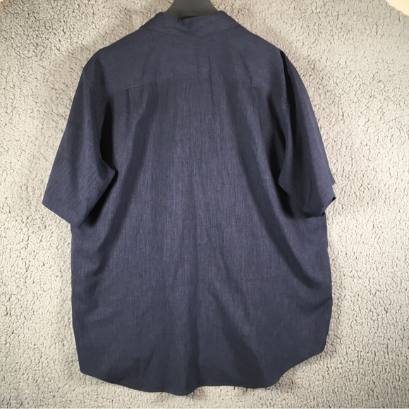 Orvis Shirt Men's XL Blue Short Sleeve Button Down Solid Light Weight Collared - Picture 3 of 10